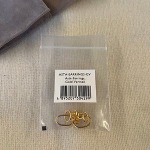 Linjer Asta Earrings, Gold Vermeil